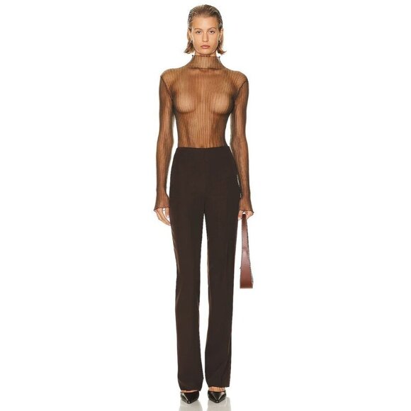 Aisling Camps Modern Mist Turtle Neck Top in Smoke Medium New Womens Blouse - Picture 1 of 17